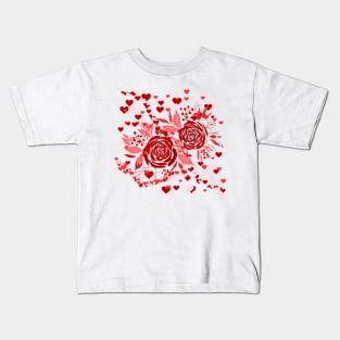 Valentine's hearts and roses Kids T-Shirt